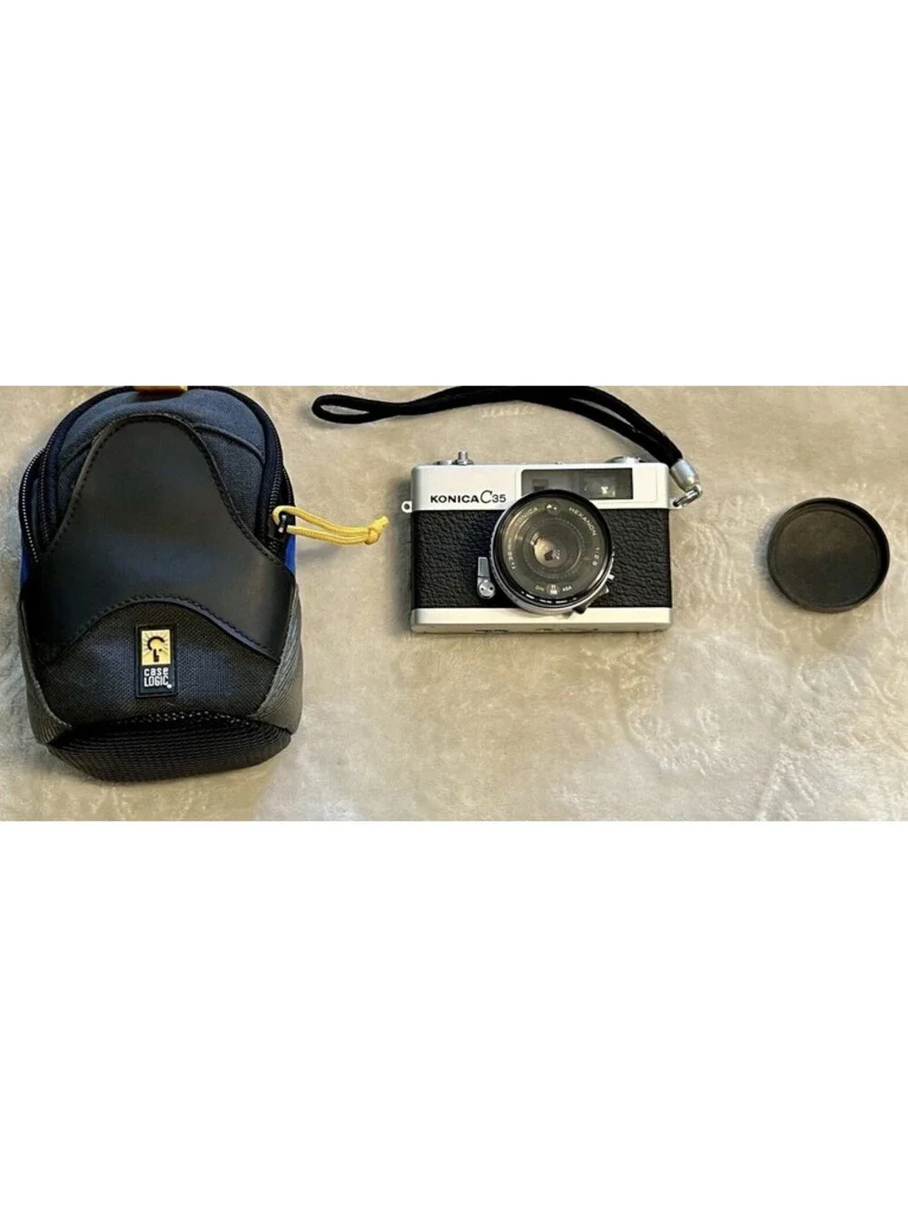 KONICA C35 Rangefinder 35mm Camera Hexanon f-38mm 1:2.8 Lens Metal Cover Works